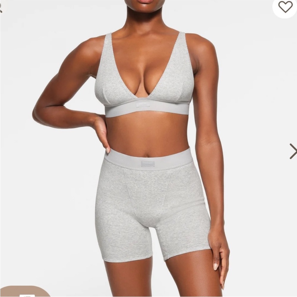 Skims Boyfriend Boxers in Light Heather Grey